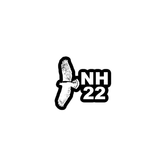 White NH22 logo on black stickers.